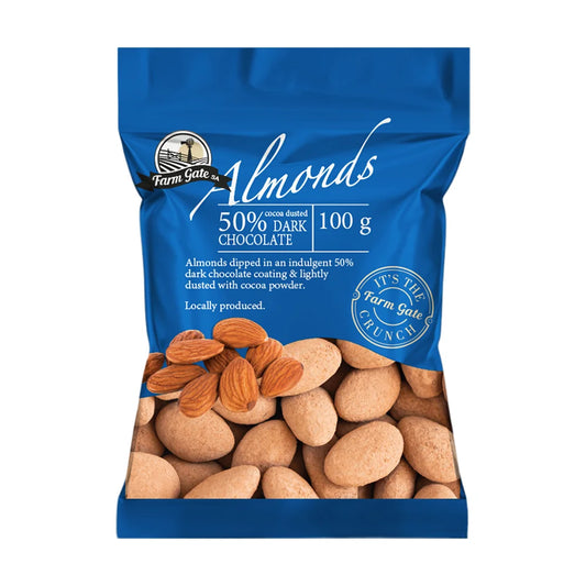 Dark Chocolate Coated Almond Nuts with Cocoa Dusting